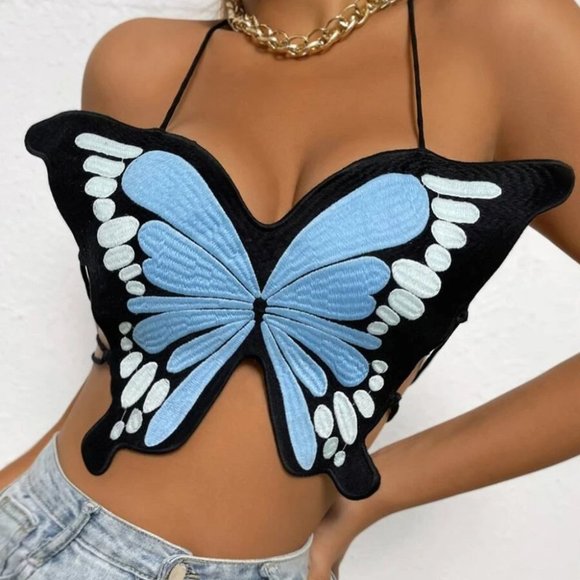 Seen on the Runway! Embroidered Butterfly Cami top - Picture 5 of 5